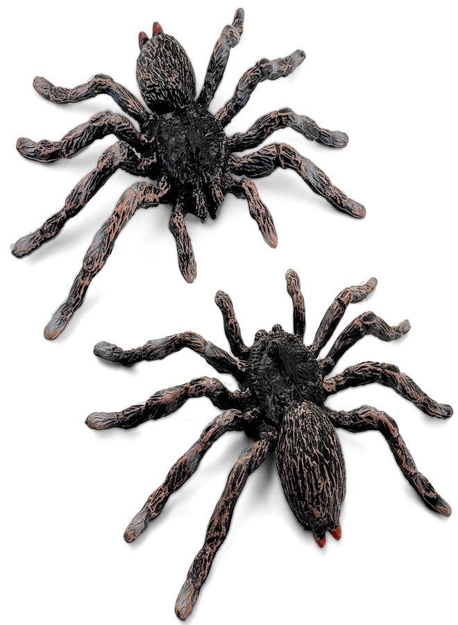 Lukinuo Realistic Fake Spiders 2pcs Plastic Spider Figures Tarantula Toys Figurines Spider Cake Toppers Halloween Prank Props Party Decoration - Image 1